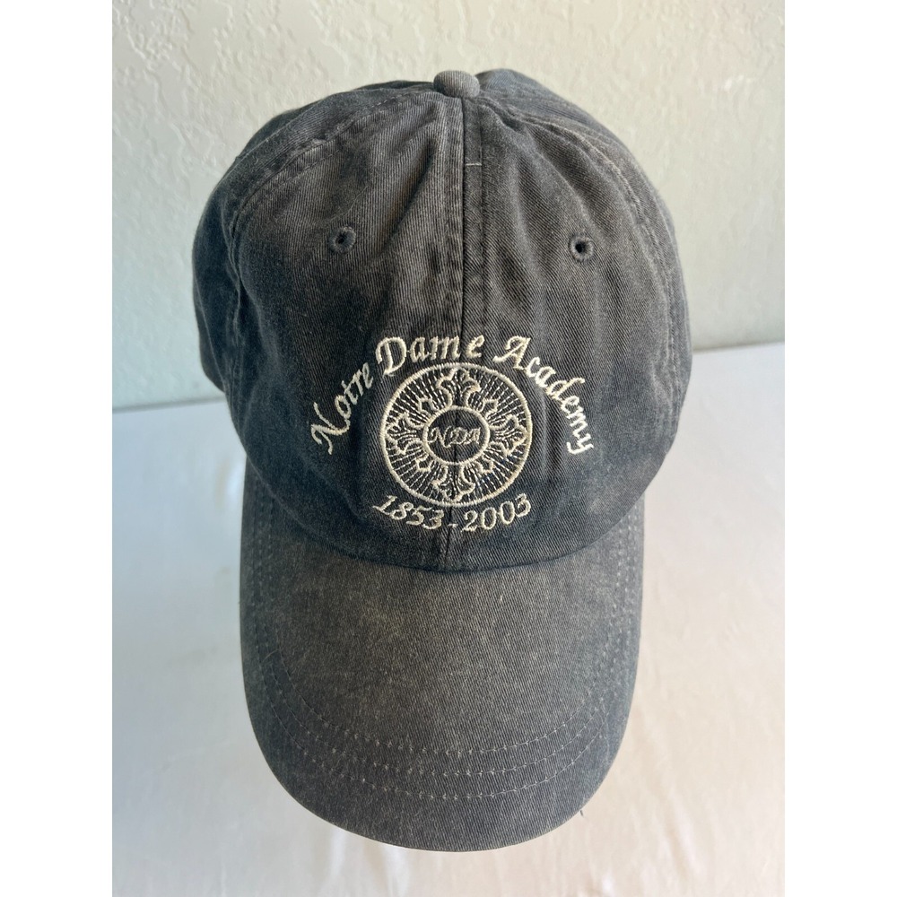 Notre Dame Academy 1853-2003 NDA Gray Adjustable Hat Adult Baseball‎ Cap ADAMS